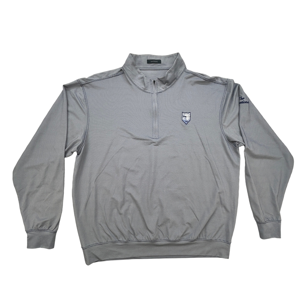 Turtleson Pullover Mens XL Quarter Zip Gray The National Golf Logo Stretch